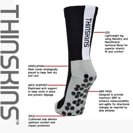 Crew Length - Grip - Black - Matai Sports