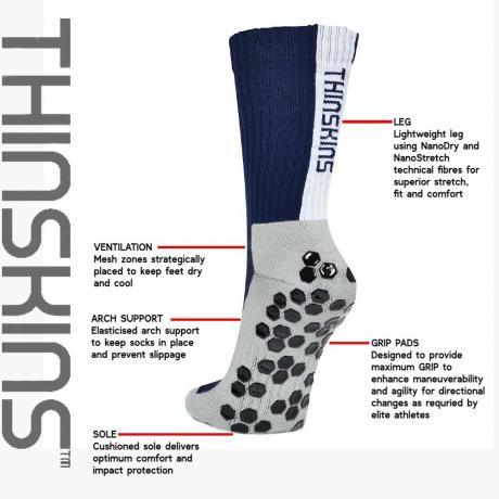Crew Length - Grip - Navy - Matai Sports