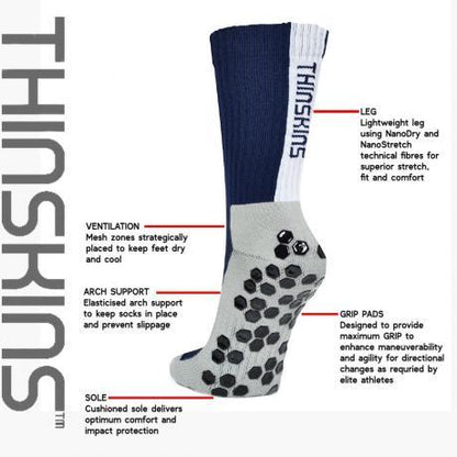 Crew Length - Grip - Navy - Matai Sports